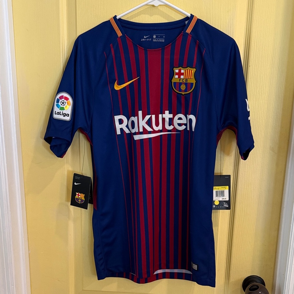 Nike FC Barcelona Home Shirt - Navy & Red with Gold Swoosh